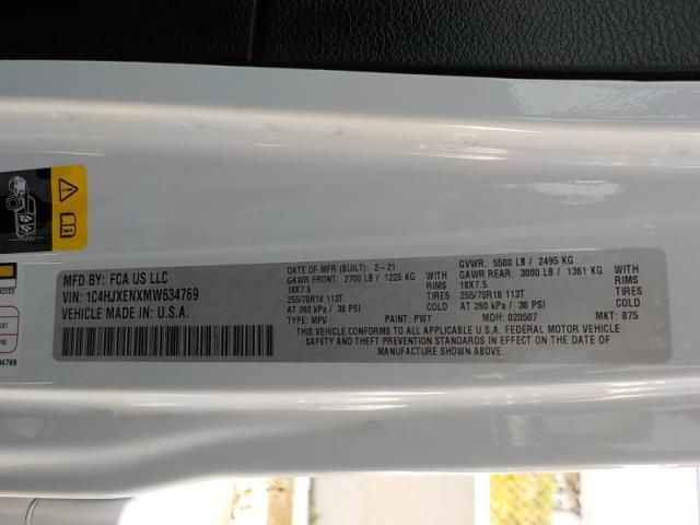 2021 JEEP WRANGLER UNLIMITED SAHARA 1C4HJXENXMW634769