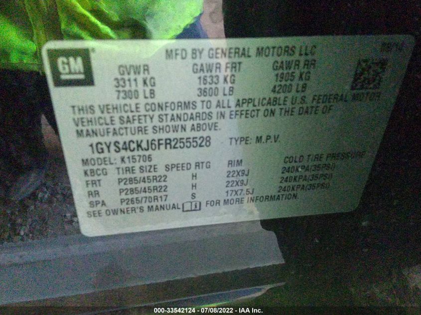 2015 CADILLAC ESCALADE PREMIUM 1GYS4CKJ6FR255528
