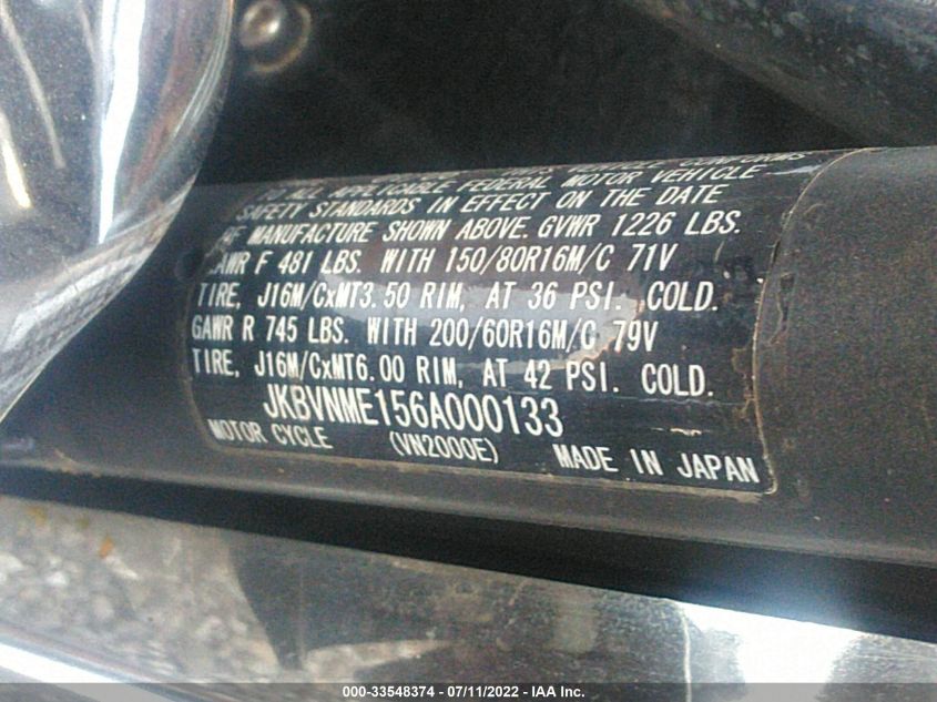2006 KAWASAKI VN2000 E JKBVNME156A000133