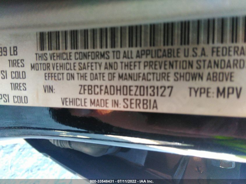 2014 FIAT 500L TREKKING ZFBCFADH0EZ013127