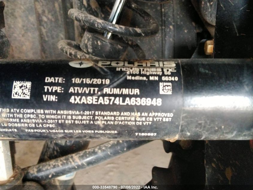 2020 POLARIS SPORTSMAN 570 4XASEA574LA636948