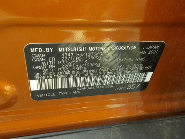 2021 MITSUBISHI OUTLANDER SPORT ES/LE/BE/S JA4APUAU1MU020596