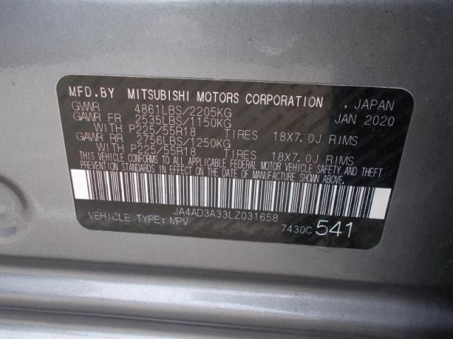 2020 MITSUBISHI OUTLANDER SE/SEL/LE/SP JA4AD3A33LZ031658