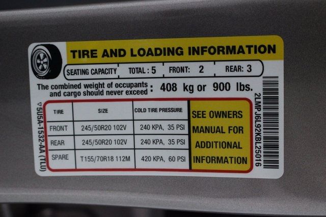 2019 LINCOLN NAUTILUS RESERVE 2LMPJ6L92KBL25016