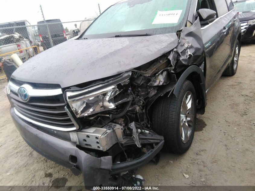 2016 TOYOTA HIGHLANDER HYBRID LIMITED 5TDDCRFH2GS018517