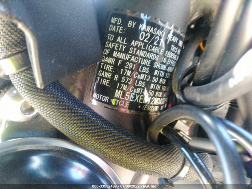 2021 KAWASAKI EX650 M ML5EXEM12MDA38388
