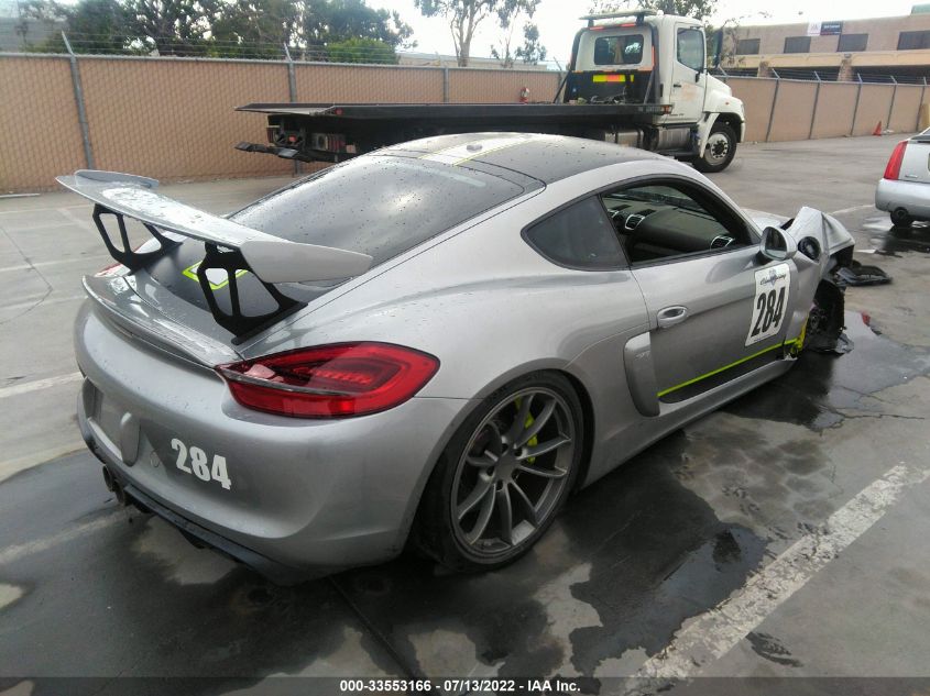 2016 PORSCHE CAYMAN GT4 WP0AC2A84GK192095