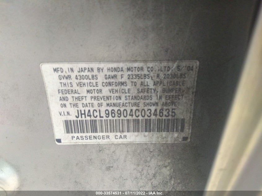 Acura Tsx 2004