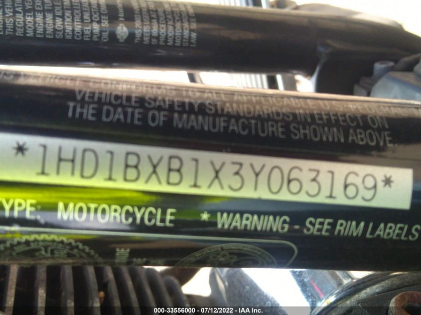 2003 HARLEY-DAVIDSON FLSTFI 1HD1BXB1X3Y063169