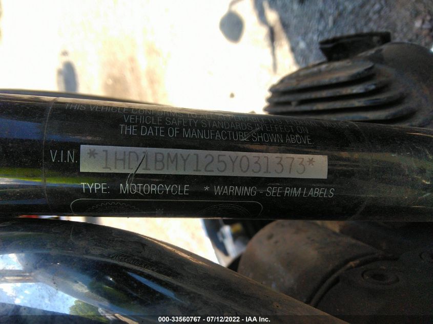 2005 HARLEY-DAVIDSON FLSTF 1HD1BMY125Y031373