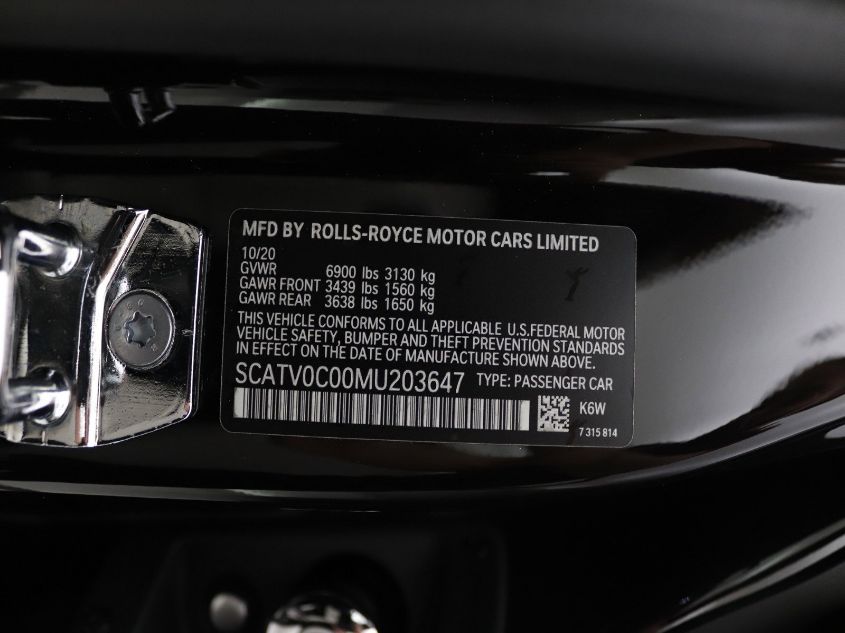 2021 ROLLS-ROYCE GHOST SCATV0C00MU203647