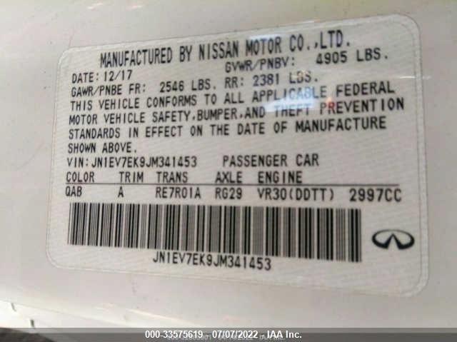 2018 INFINITI Q60 SPORT JN1EV7EK9JM341453