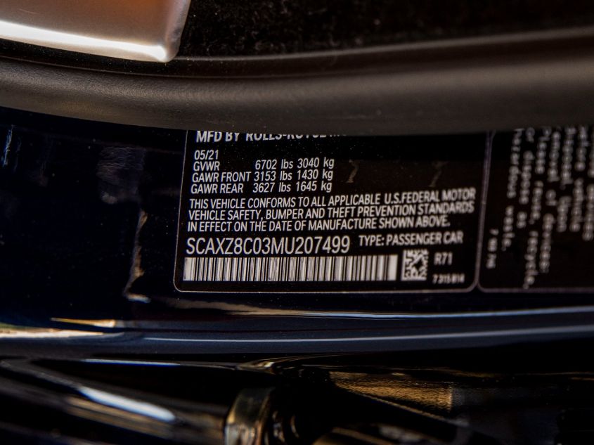 2021 ROLLS-ROYCE DAWN SCAXZ8C03MU207499