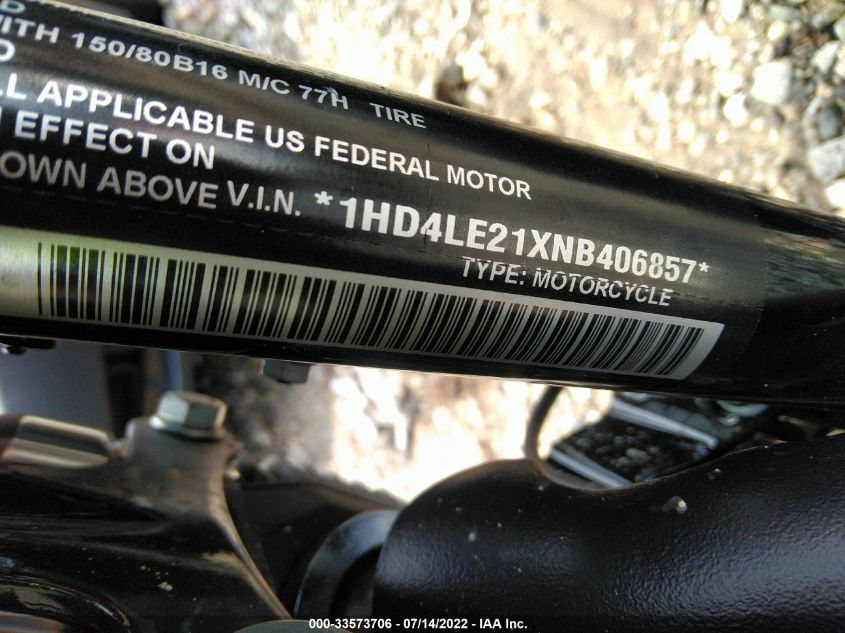 2022 HARLEY-DAVIDSON XL883 N 1HD4LE21XNB406857