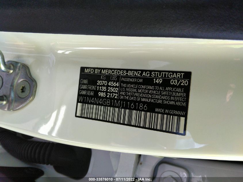 2021 MERCEDES-BENZ GLA GLA 250 - W1N4N4GB1MJ116186