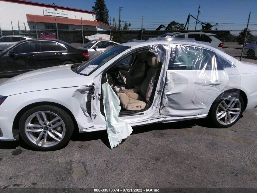 2021 AUDI A4 SEDAN S LINE PREMIUM PLUS WAUEAAF4XMA039243