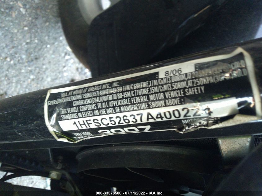 2007 HONDA VTX1300 R 1HFSC52637A400224