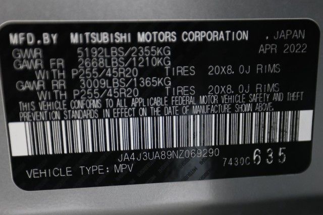 2022 MITSUBISHI OUTLANDER SE JA4J3UA89NZ069290