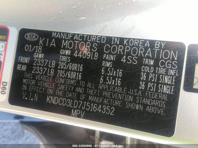 2018 KIA NIRO PLUG-IN HYBRID EX KNDCD3LD7J5164352