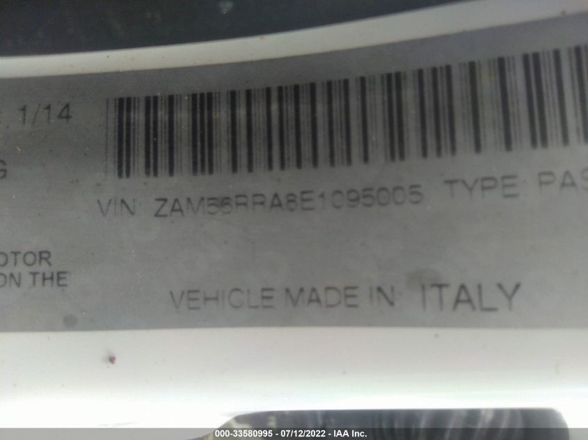 2014 MASERATI QUATTROPORTE S ZAM56RRA8E1095005