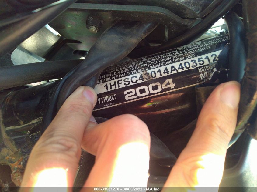 2004 HONDA VT1100 C2 1HFSC43014A403512