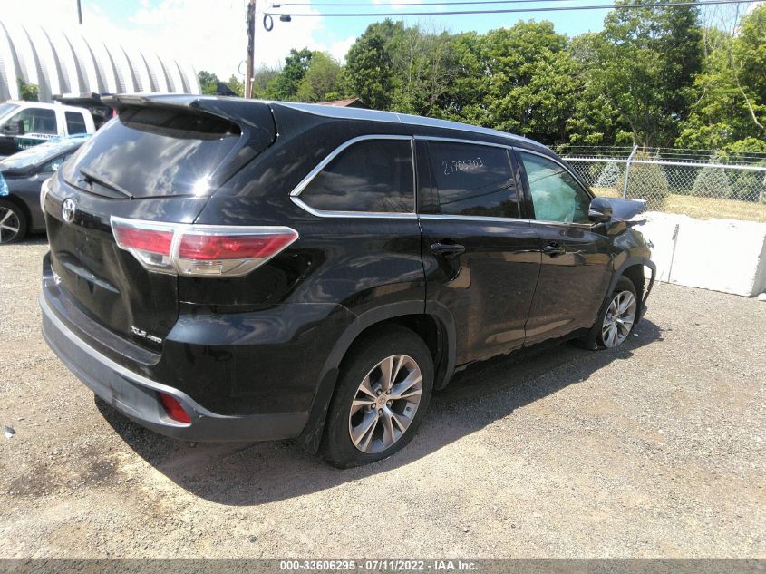 2014 TOYOTA HIGHLANDER XLE 5TDJKRFH6ES005174