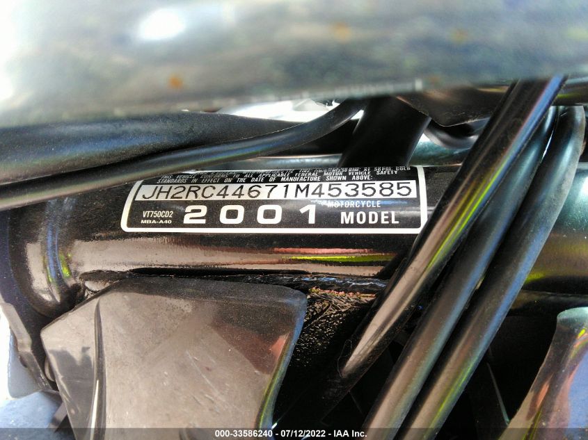 2001 HONDA VT750 CD2 JH2RC44671M453585