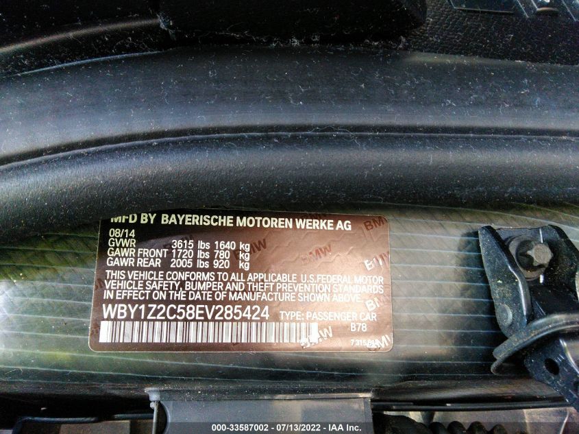 2014 BMW I3 WBY1Z2C58EV285424