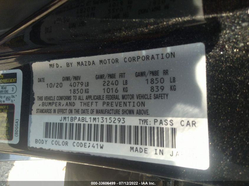 2021 MAZDA MAZDA3 SEDAN SELECT JM1BPABL1M1315293