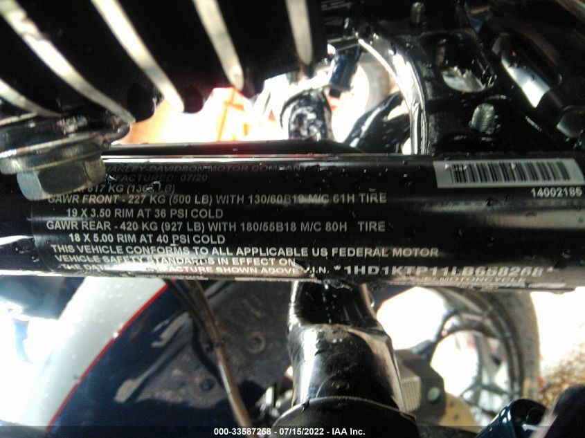 2020 HARLEY-DAVIDSON FLTRXS 1HD1KTP11LB658268