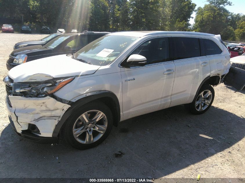 2015 TOYOTA HIGHLANDER HYBRID LIMITED 5TDDCRFH2FS010982