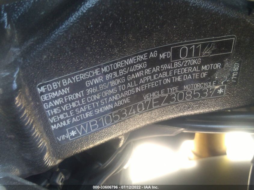 2014 BMW S 1000 RR WB1053407EZ308537