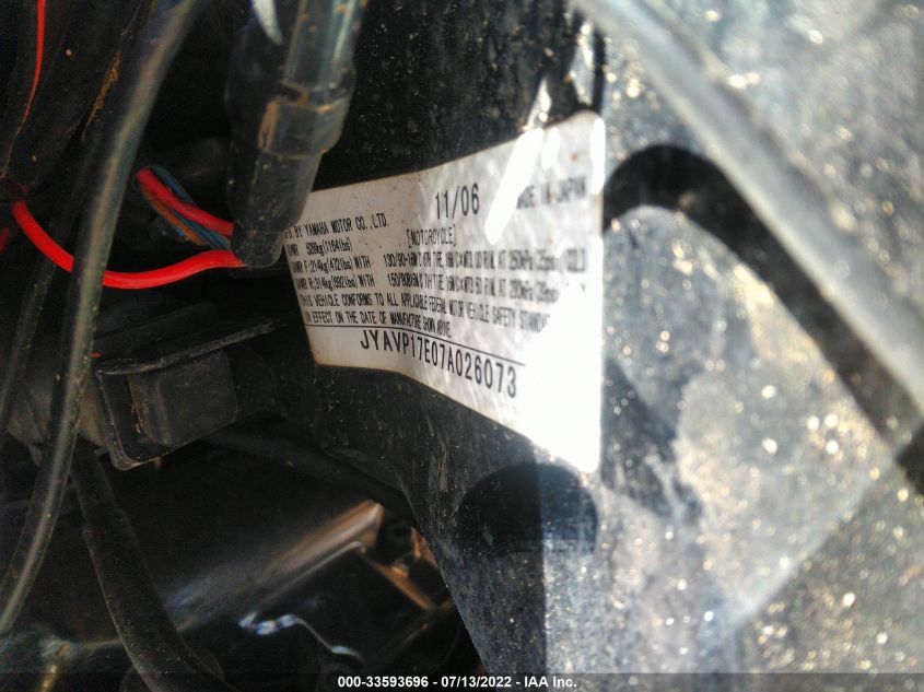 2007 YAMAHA XV1700 A JYAVP17E07A026073