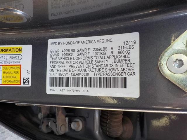 2020 HONDA ACCORD LX 1HGCV1F12LA046630