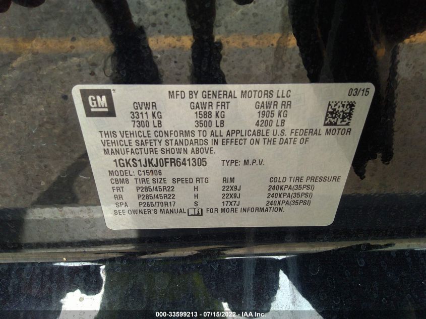 2015 GMC YUKON XL DENALI 1GKS1JKJ0FR641305