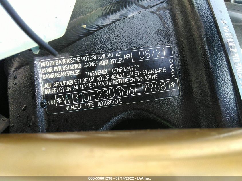 2022 BMW S 1000 RR WB10E2303N6E99681