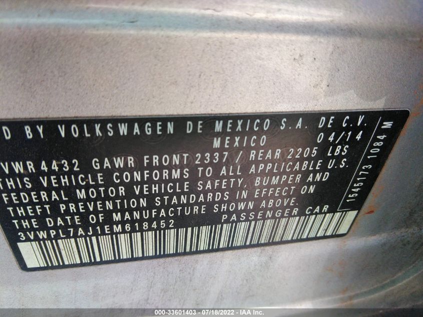 2014 VOLKSWAGEN JETTA SPORTWAGEN TDI 3VWPL7AJ1EM618452