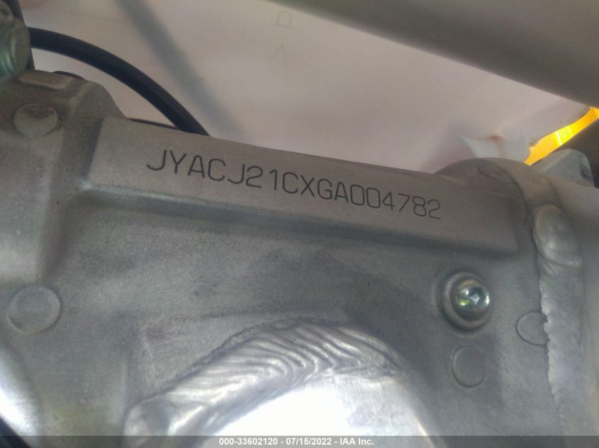 2016 YAMAHA YZ450 F JYACJ21CXGA004782