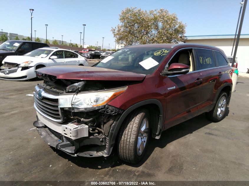 2014 TOYOTA HIGHLANDER HYBRID LIMITED 5TDDCRFH9ES006961