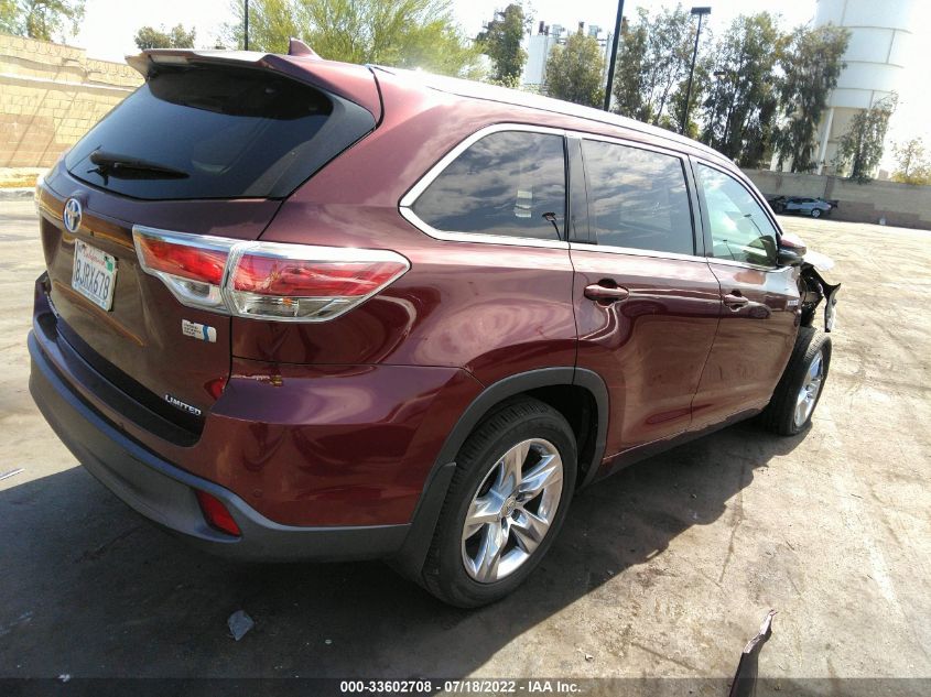 2014 TOYOTA HIGHLANDER HYBRID LIMITED 5TDDCRFH9ES006961