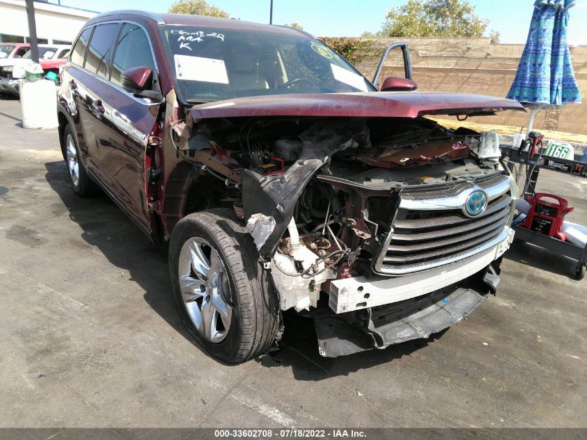 2014 TOYOTA HIGHLANDER HYBRID LIMITED 5TDDCRFH9ES006961