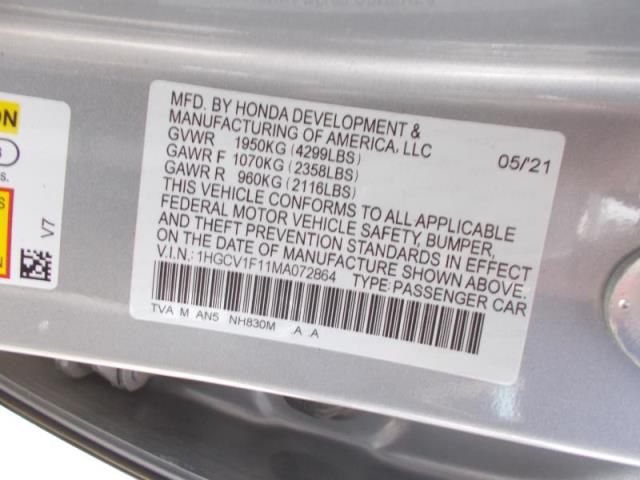 2021 HONDA ACCORD LX 1HGCV1F11MA072864