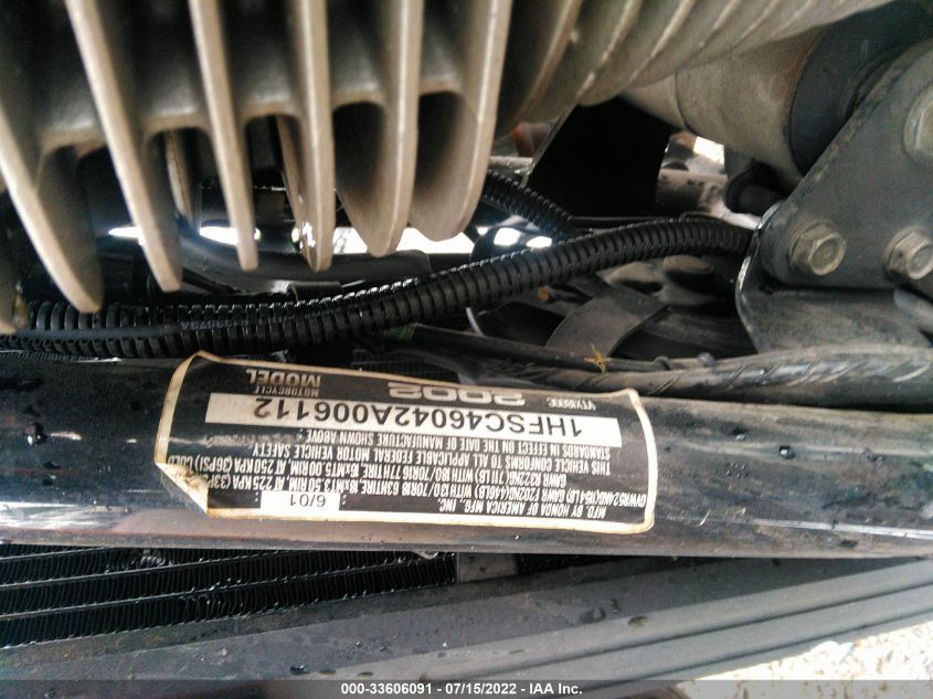 2002 HONDA VTX1800 C 1HFSC46042A006112