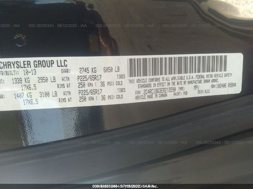 2014 CHRYSLER TOWN & COUNTRY TOURING 2C4RC1BG3ER212290