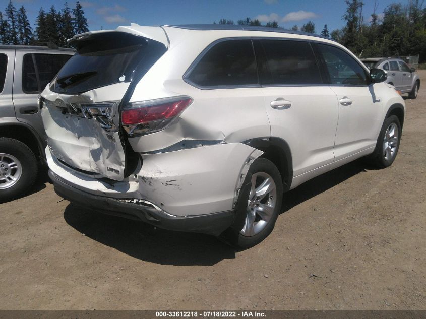 2014 TOYOTA HIGHLANDER HYBRID HYBRID LIMITED/LTD PLATNM 5TDDCRFHXES004670