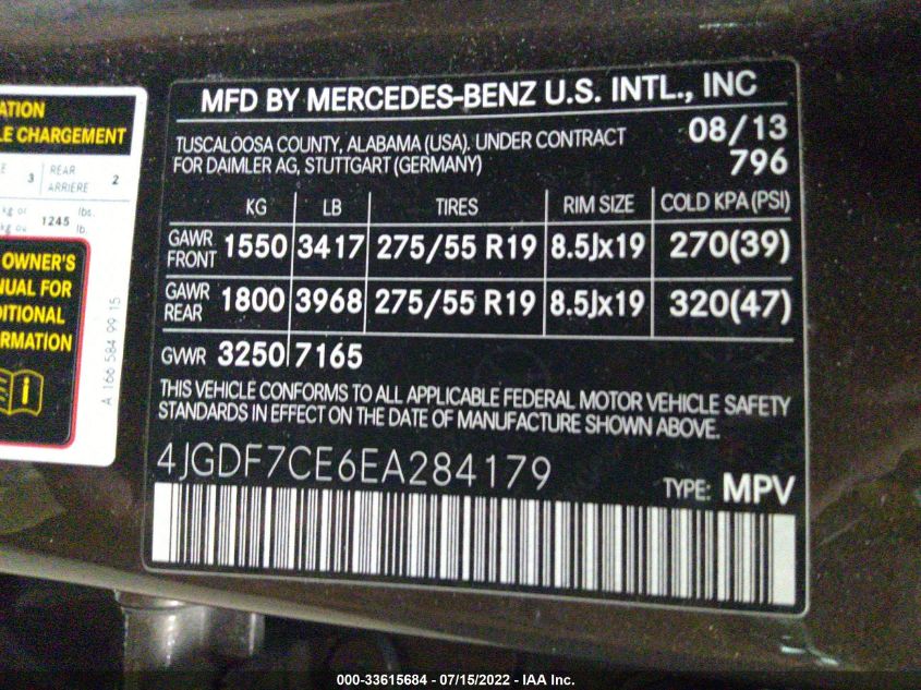 2014 MERCEDES-BENZ GL-CLASS GL 450 4JGDF7CE6EA284179