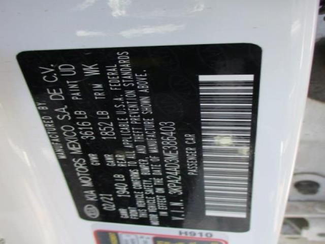 2021 KIA RIO LX/S 3KPA24AD3ME386403