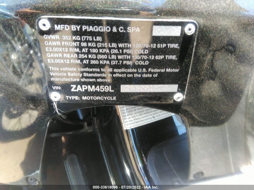 2006 VESPA GTS 250 ZAPM459L265001970