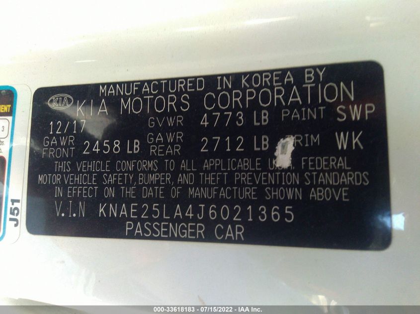 2018 KIA STINGER PREMIUM KNAE25LA4J6021365