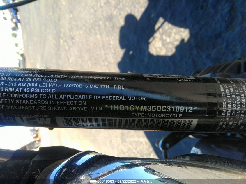 2013 HARLEY-DAVIDSON FXDF DYNA FAT BOB 1HD1GYM35DC310912